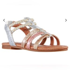 Kidpik glitter braided sandal